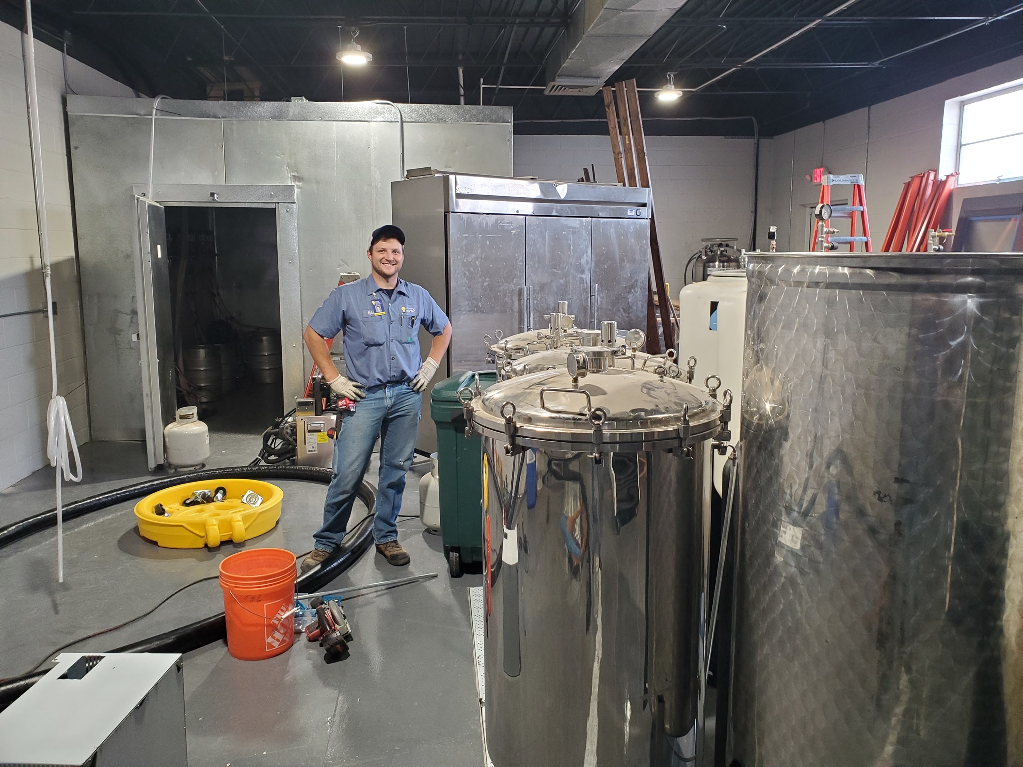 A Gray Electric technician on a commercial equipment installation